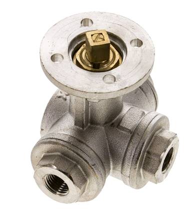 G1/4'' 3-Way T-port Ball Valve Brass ISO-Top 40bar - BL3BAT