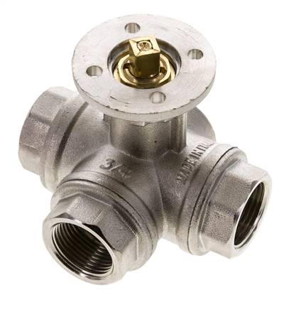 G3/4'' 3-Way T-port Ball Valve Brass ISO-Top 40bar - BL3BAT