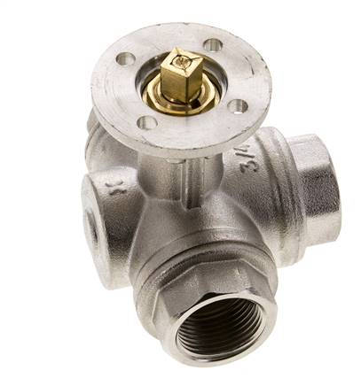 G3/4'' 3-Way T-port Ball Valve Brass ISO-Top 40bar - BL3BAT