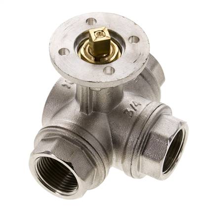 G3/4'' 3-Way T-port Ball Valve Brass ISO-Top 40bar - BL3BAT