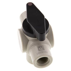 PP 3-way Ball Valve G 1/4'' FKM Vacuum