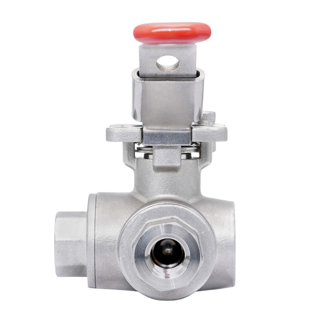 G 1/4'' 3-Way T-Port Stainless Steel Ball Valve 69 bar PTFE ISO-Top F03/F04 - TamesonPRO 1125-014-T