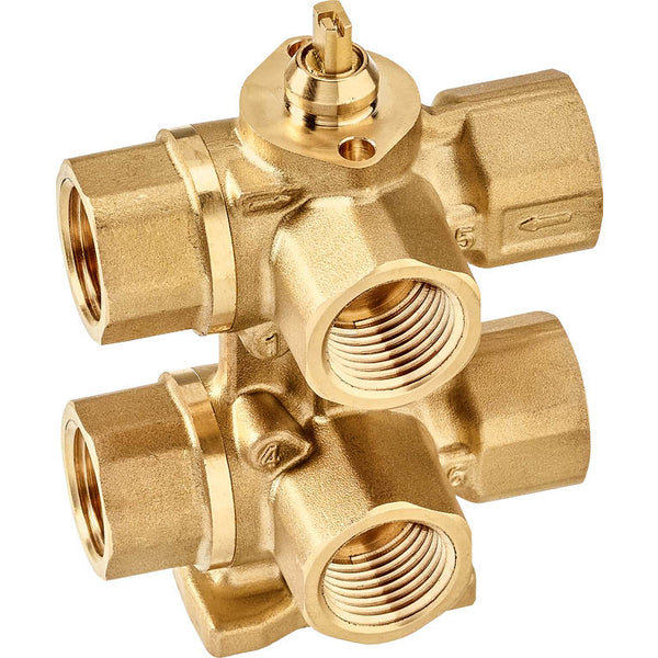 Belimo 6-Way Characterized Valve Rp1/2 Kvs0.25/0.63 24VAC/DC 75s 0-10V 1Nm IP40 R3015-P25-P63-B1/CQ24A-SZ