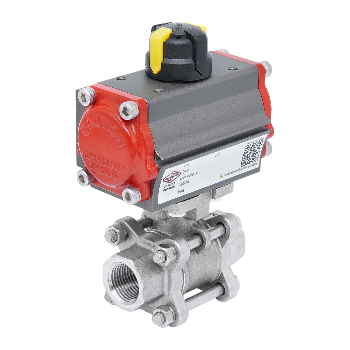 Pneumatic Ball Valve G1 1/4'' Stainless Steel Spring Closing