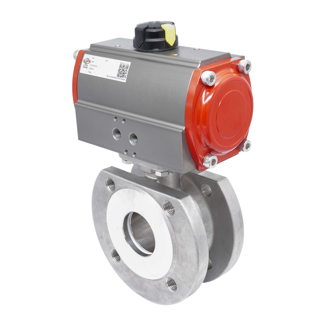 DN15 PN40 1-Piece 2-Way Pneumatic Stainless Steel Flanged Ball Valve Spring-closed