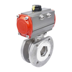 DN15 PN40 1-Piece 2-Way Pneumatic Stainless Steel Flanged Ball Valve Double-acting