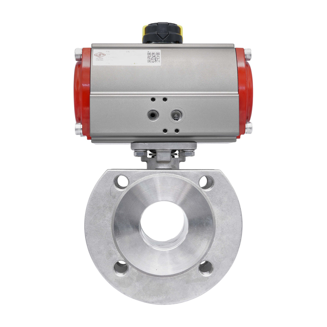 DN20 PN40 1-Piece 2-Way Pneumatic Stainless Steel Flanged Ball Valve Spring-open