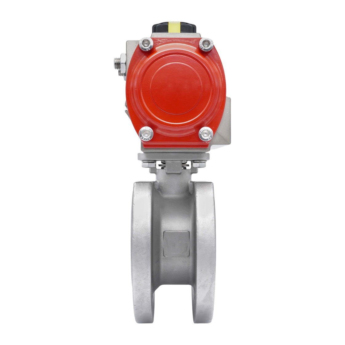 DN20 PN40 1-Piece 2-Way Pneumatic Stainless Steel Flanged Ball Valve Spring-open