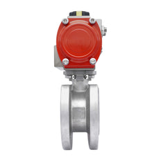 DN20 PN40 1-Piece 2-Way Pneumatic Stainless Steel Flanged Ball Valve Spring-open