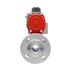DN25 PN40 3-Piece 2-Way Pneumatic Stainless Steel Flanged Ball Valve Spring-closed