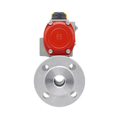 DN20 PN40 3-Piece 2-Way Pneumatic Stainless Steel Flanged Ball Valve Double-acting
