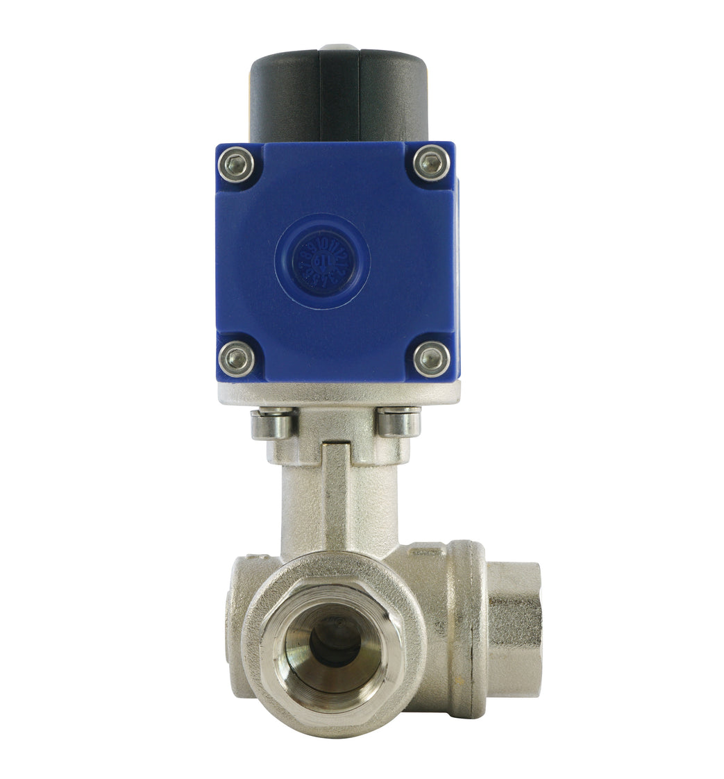 G3/4'' 3-Way L-port Brass Pneumatic Ball Valve Double Acting - BL3BA
