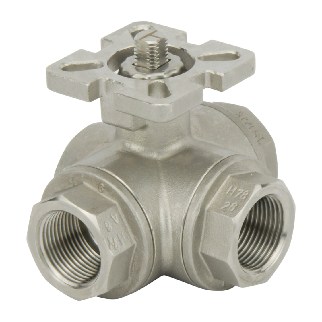 G1/2'' 3-Way T-port Stainless Steel Pneumatic Ball Valve Spring Closed - BL3SA