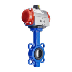 Pneumatic Butterfly Valve DN50 (2 inch) Lug Cast Iron Stainless Steel NBR Spring Opening
