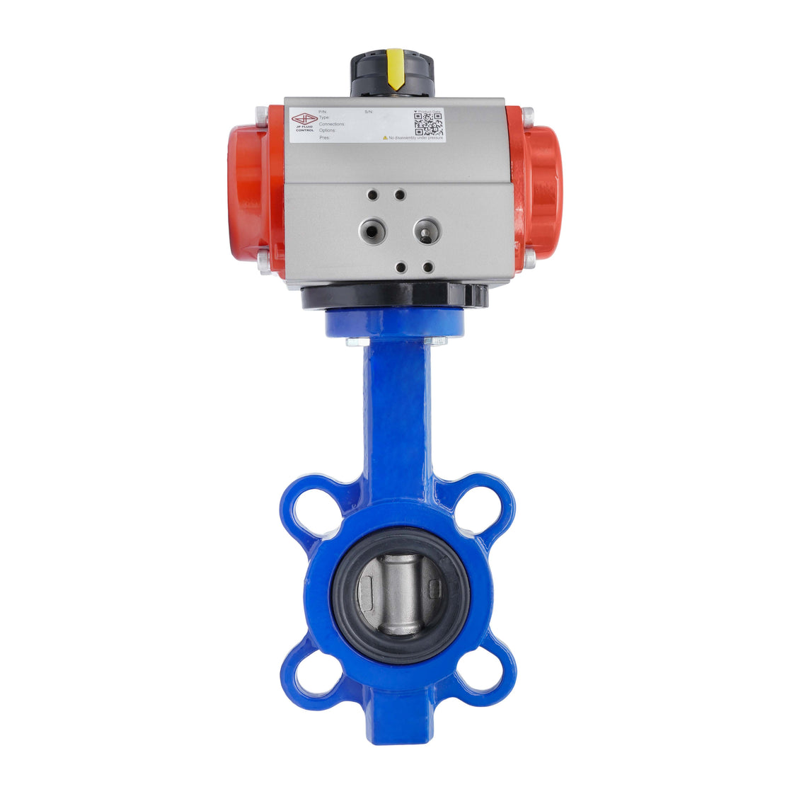 Pneumatic Butterfly Valve DN65 (2-1/2 inch) Wafer Cast Iron GGG 40 EPDM Spring Opening