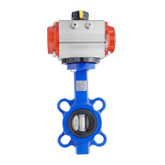 Pneumatic Butterfly Valve DN50 (2 inch) Wafer Cast Iron Stainless Steel EPDM Spring Opening