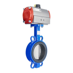 Pneumatic Butterfly Valve DN80 (3 inch) Wafer Cast Iron Stainless Steel EPDM Spring Opening