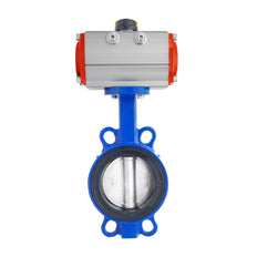 Pneumatic Butterfly Valve DN100 (4 inch) Wafer Cast Iron Stainless Steel FKM Spring Opening