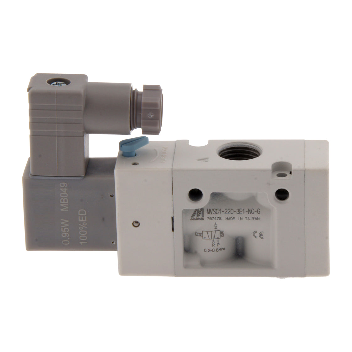 NPT 1/4'' 110V AC 3/2-Way NO Solenoid Valve 2-8bar MVSC1