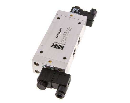 5/3 G1/2'' Exhaust Center Solenoid Valve 24V DC 3-10bar/42-140psi Airtec