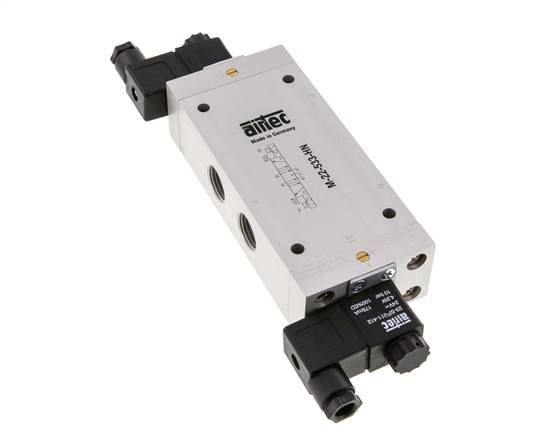 5/3 G1/2'' Exhaust Center Solenoid Valve 24V DC 3-10bar/42-140psi Airtec