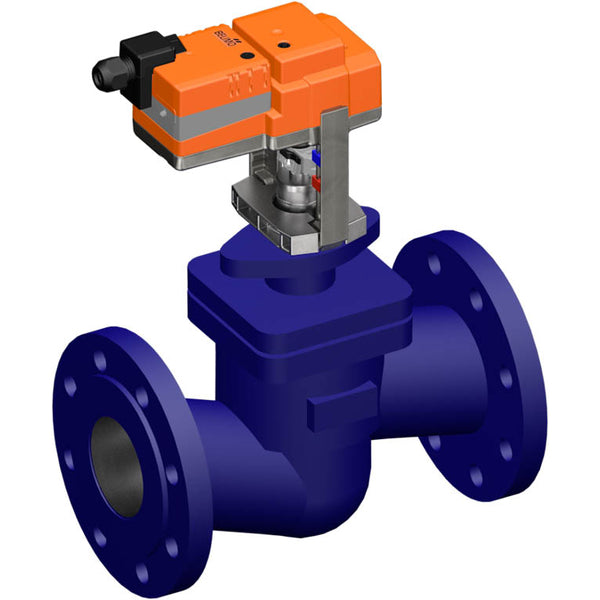 Belimo Globe Valve 18mm Flange DN100 Kvs125 24VAC/DC 35s 2-10V 1500N IP54 H6100X125-SP2/SVC24A-SR-TPC