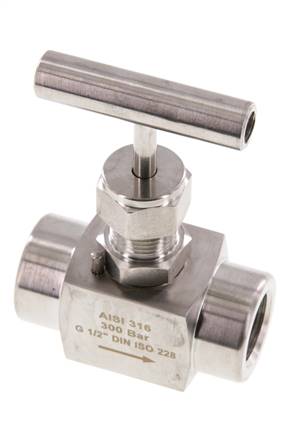 G1/2'' Stainless steel Needle Valve PTFE 300 bar - NLS