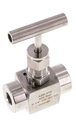 G1/4'' Stainless steel Needle Valve PTFE 300 bar - NLS