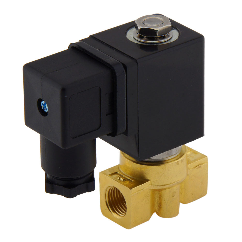 Solenoid Valve HP-DA 1/4'' high pressure brass PTFE 4-100bar 230V AC