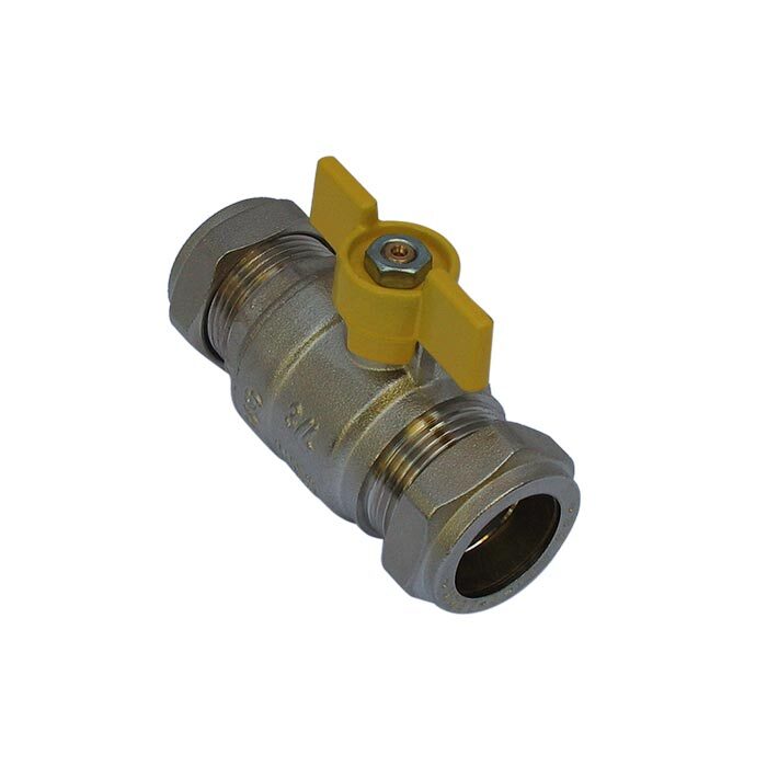 160A - 2-Way Ball Valve Full Bore 15mm Compression Ends - Gas