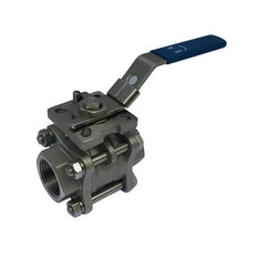 665 - G3'' 2-Way Ball Valve 3-Piece Stainless Steel Full Bore ISO-Top