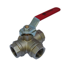 70 - G1'' 3-Way (L) Ball Valve F/F/F