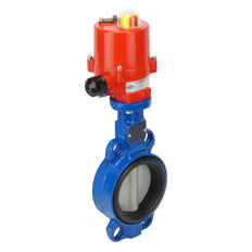DN25 (1 inch) 230VAC Wafer Electric Butterfly Valve GG25-Stainless Steel-NBR - BFLW