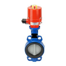 DN65 (2-1/2 inch) 24VAC Wafer Electric Butterfly Valve GG25-Cast iron-EPDM - BFLW