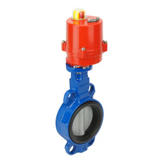 DN80 (3 inch) 120VAC Wafer Electric Butterfly Valve GG25-Cast iron-NBR - BFLW