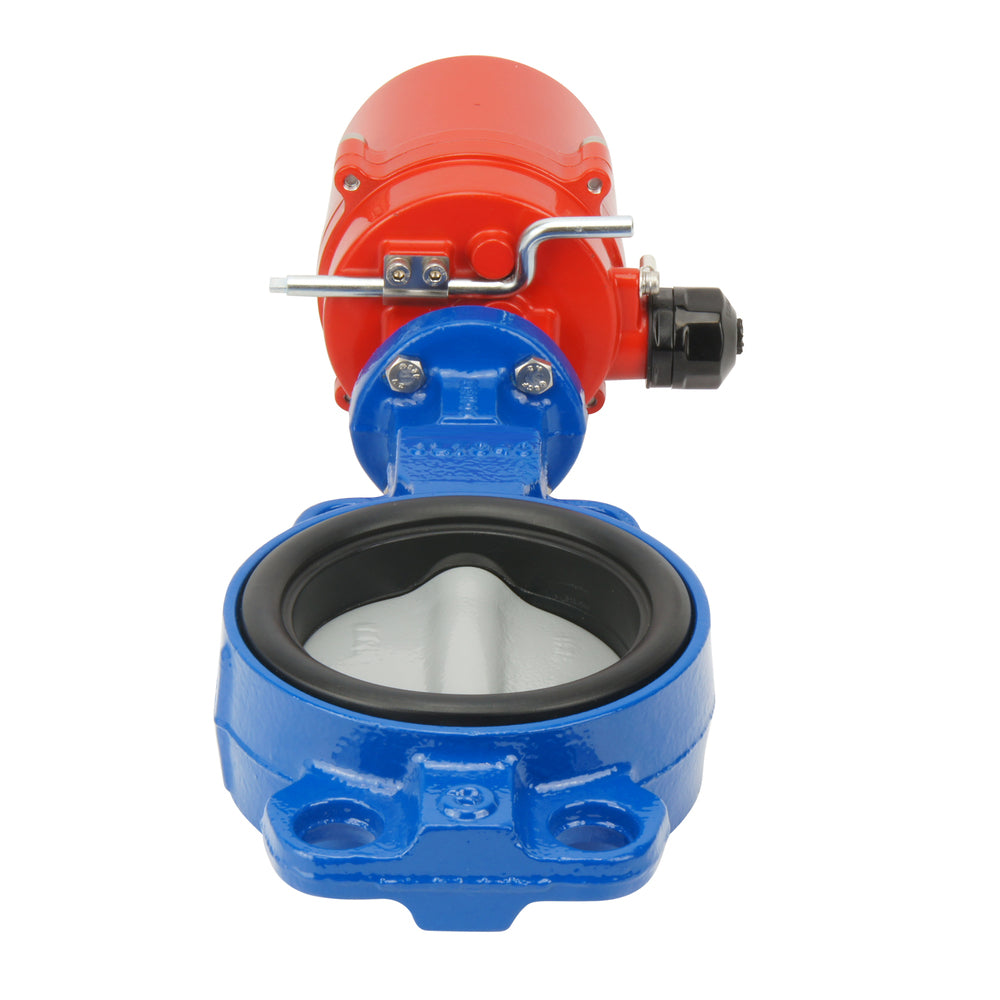 DN32 (1-1/4 inch) 24VAC Wafer Electric Butterfly Valve GG25-Stainless Steel-EPDM - BFLW