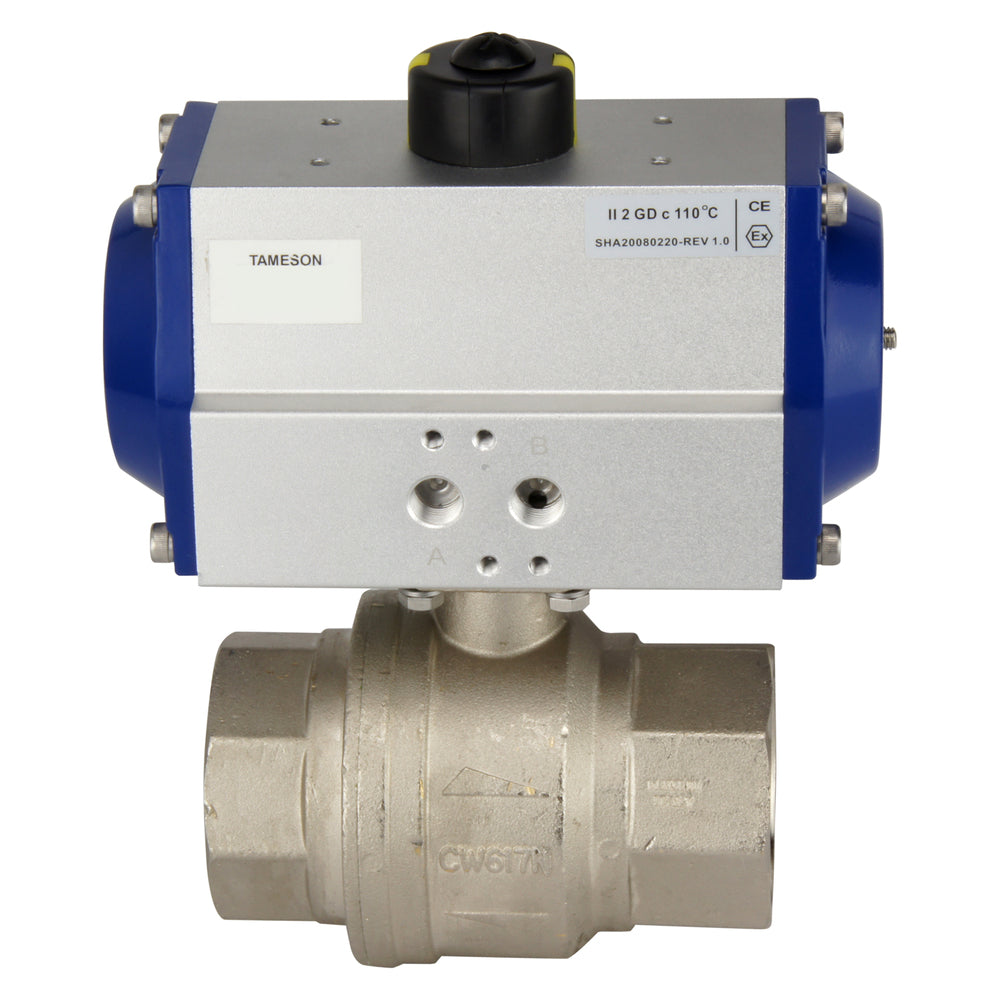 G3'' 2-Way Brass Pneumatic Ball Valve Spring Open - BL2BA