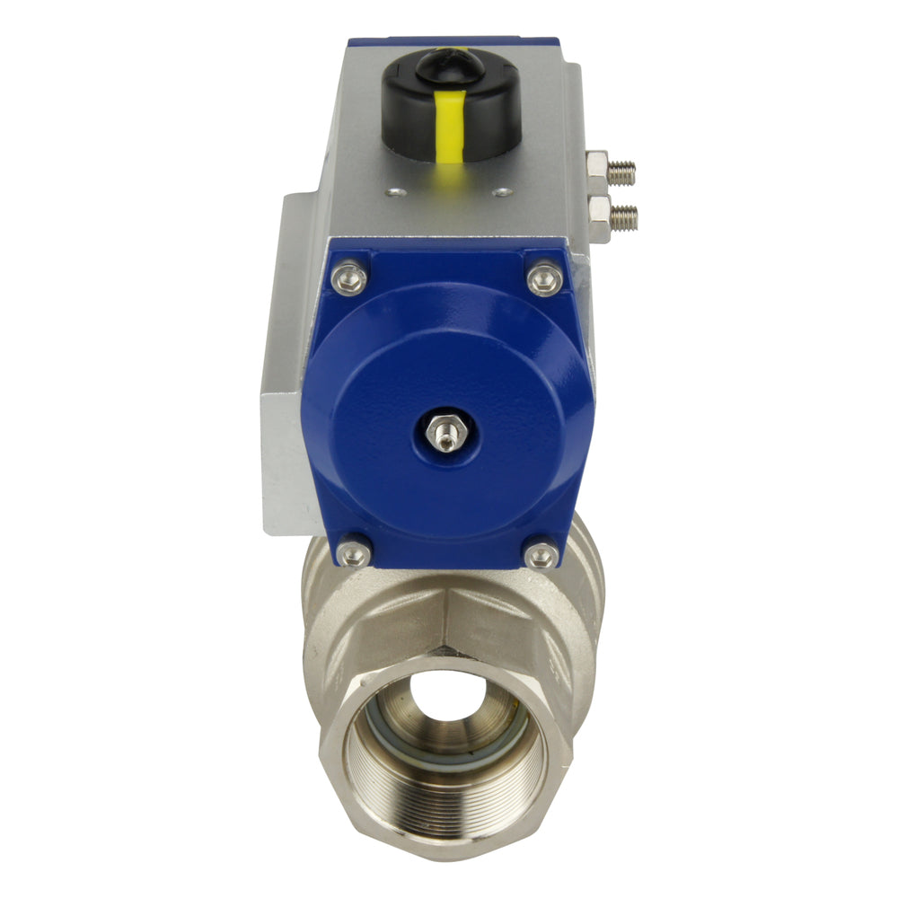 G4'' 2-Way Brass Pneumatic Ball Valve Spring Closed - BL2BA