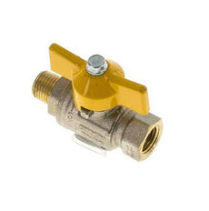 Male To Female R/Rp 1/4 inch Gas 2-Way Butterfly handle Brass Ball Valve