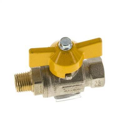 Male To Female R/Rp 1/4 inch Gas 2-Way Butterfly handle Brass Ball Valve