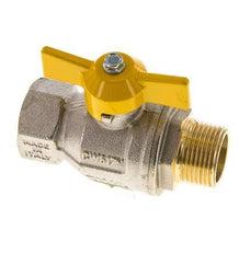 Male To Female R/Rp 3/4 inch Gas 2-Way Butterfly handle Brass Ball Valve