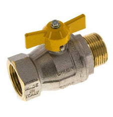 Male To Female R/Rp 1 inch Gas 2-Way Butterfly handle Brass Ball Valve