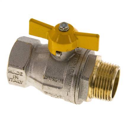Male To Female R/Rp 1 inch Gas 2-Way Butterfly handle Brass Ball Valve