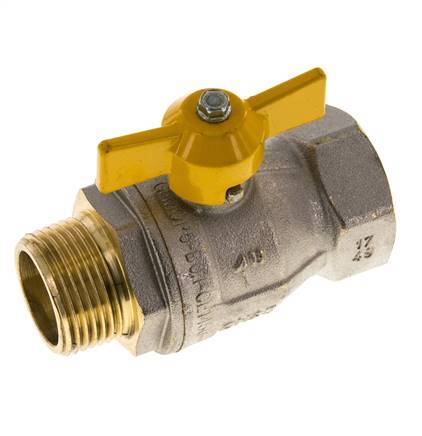 Male To Female R/Rp 1 inch Gas 2-Way Butterfly handle Brass Ball Valve