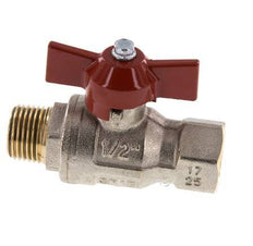 Male To Female R/Rp 1/2 inch Butterfly Handle 2-Way Brass Ball Valve