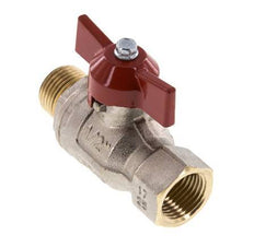 Male To Female R/Rp 1/2 inch Butterfly Handle 2-Way Brass Ball Valve