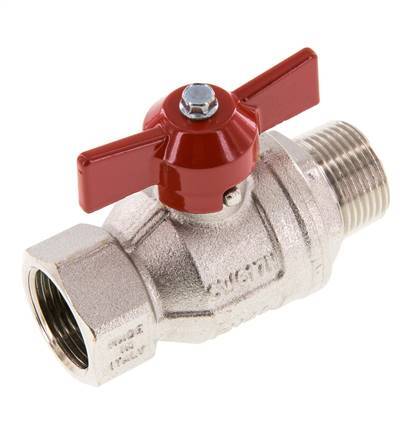 Male To Female R/Rp 3/4 inch Butterfly Handle 2-Way Brass Ball Valve