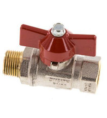Male To Female R/Rp 3/8 inch Butterfly Handle 2-Way Brass Ball Valve