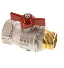 Male To Female R/Rp 1 inch Butterfly Handle 2-Way Brass Ball Valve