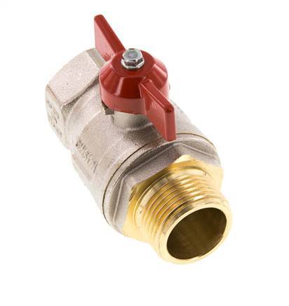 Male To Female R/Rp 1 inch Butterfly Handle 2-Way Brass Ball Valve